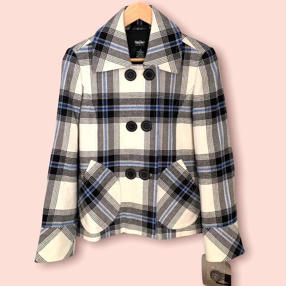 **NWT** Plaid cropped jacket fully lined women’s medium - Picture 1 of 6